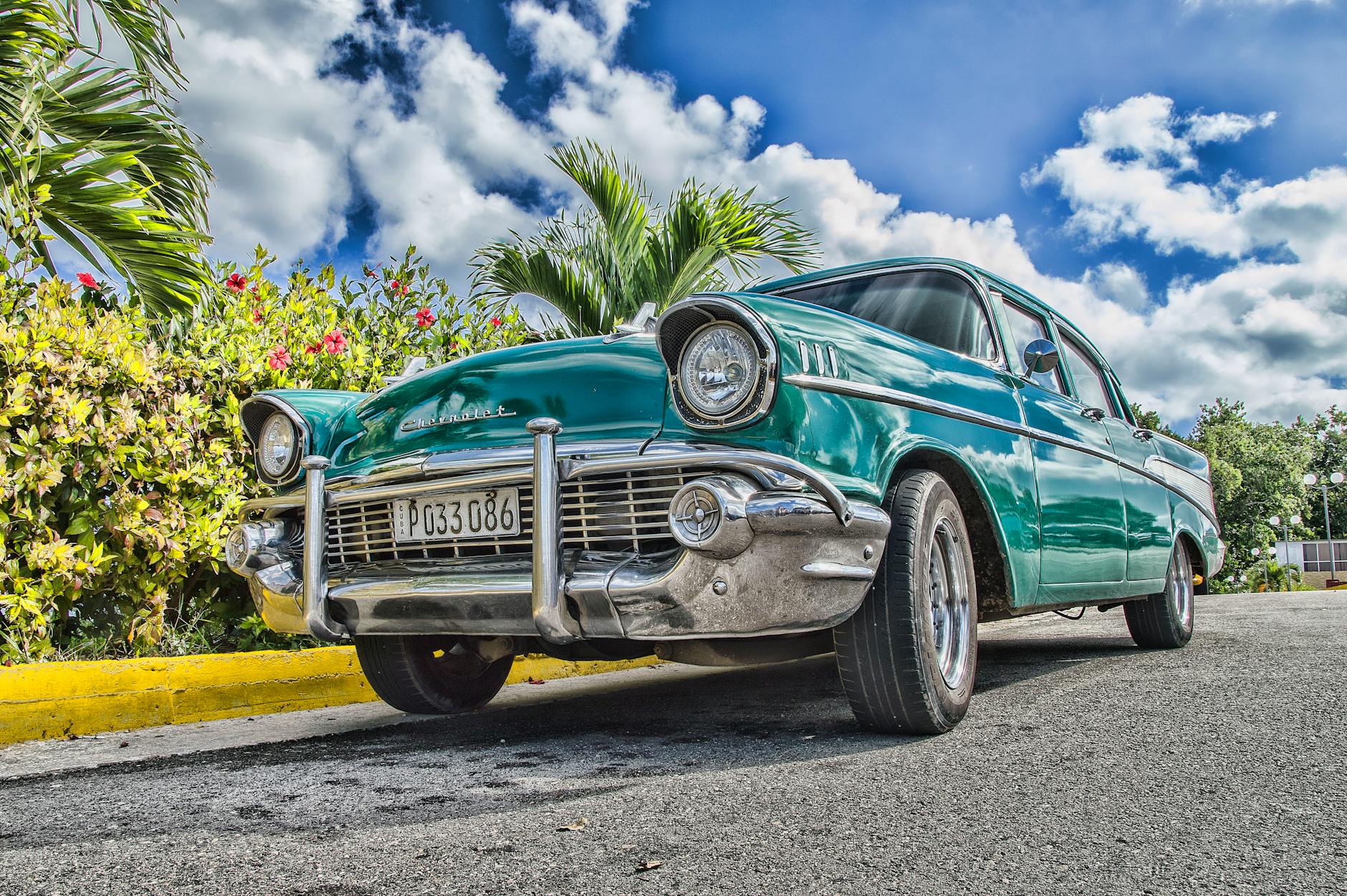 blue sedan